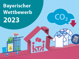 Zeichnung stellt verschiedene Aspekte des hauswirtschaftlichen Betriebs dar.