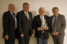 Die Amtsleiter der fränkischen Ämter: Lothar Winkler, Wolfgang Neukirchner und Jürgen Eisentraut mit Festredner Prof. Dr. Klaus Reder