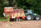 Traktor mit Heuwagen.